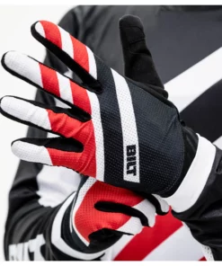 BILT Lux Sleek Gloves -Motorcycle Gloves Sales bilt lux sleek glv bk wh rd black white red 3